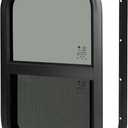 NOVINO RV Window,Camper Replacement Vertical Sliding RV Window for Cargo Trailer Utility Travel Trailer Cargo Van Truck SUV 12" W x 24" H, Fit 1" or 1-1/2" Thick Wall,DOT Approved