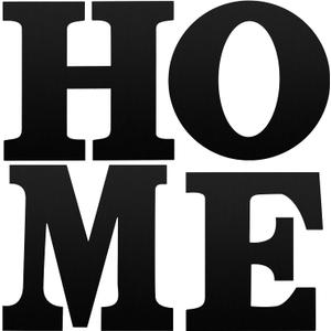 Jetec 4 Pieces 12 Inch Home Sign Wooden Home Letters Wall Hanging Large Decor for Living Room, Farmhouse(Black)