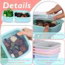 Honeydak 5 Pack 2-Compartment Snack Lunch Container 8.9x6.1'', Pastel, 9.06 x 5.91 x 1.97 inches