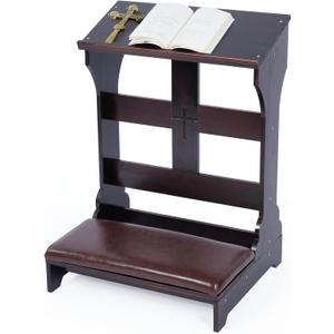 Prayer Bench Kneeler, Wooden Prayer Kneeler for Home, Prayer Bench for Kneeling at Home, Church Prayer Bench Stool Table with Cushion, 23.1x20.4x32.8 inch