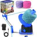 Yarn Winder, Electric Yarn Ball Winder for Crocheting, Efficiently Cake with Strong Tension Adjustable Speed Up to 13 oz, Automatic Spinner Wool for Knitting Enthusiast (Blue)