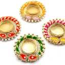 Pack of 12 Traditional Tea Light Candle Holders for Diwali Decoration Religious Festival Diya for Home/Office