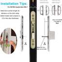 ACEPLANET Offset Position Keyed Sliding Patio Door Handleset with Mortise Lock, 45 Keyway, 3-15/16" H.C., Fits 1-3/8" to 2" Thick Doors, Non-Handed, White Diecast
