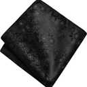 GUSLESON 3.15"8cm Mens Floral Tie and Lapel Pin Necktie Hankerchief Cufflinks Set for Men (Black)