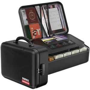 BABYILE Fireproof Document Box, Aluminum Fireproof File Organizer with Lock, Fireproof Safe for Home Travel, Fireproof Water Resistant Safe Box for Important Documents, Certificates,Passports