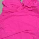 Blooming Jelly Women One Piece Swim Dress Tummy Control Swimsuits Slimming Mesh Sheer Sarong Wraps Bathing Suit (X-Large, Hot Pink)