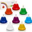 Noamus 8 Notes Desk Bells, Music Bell Percussion Instrument, Colorful Diatonic Metal Bells, Chromatic Musical Table Bell for Church Chorus Holiday Party Supplies Birthday Gift