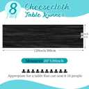 8 Pack Black Cheesecloth Table Runners 20x120 Inch Gauze Table Runner Cheese Cloth 10FT Black Table Runner Rustic Sheer Runner for Wedding Baby Shower Birthday Party Table Decor