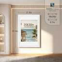 20x30 Poster Frame 4 Pack, 18x24 Mat, White Wood, for Picture