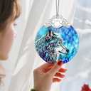 Stained Glass Ornament, Christmas Ornament, Hanging Ornaments for Home Decor & Christmas Tree Ornaments  Exquisite Holiday Decor, Xmas Gifts & Holiday Present - Wolf