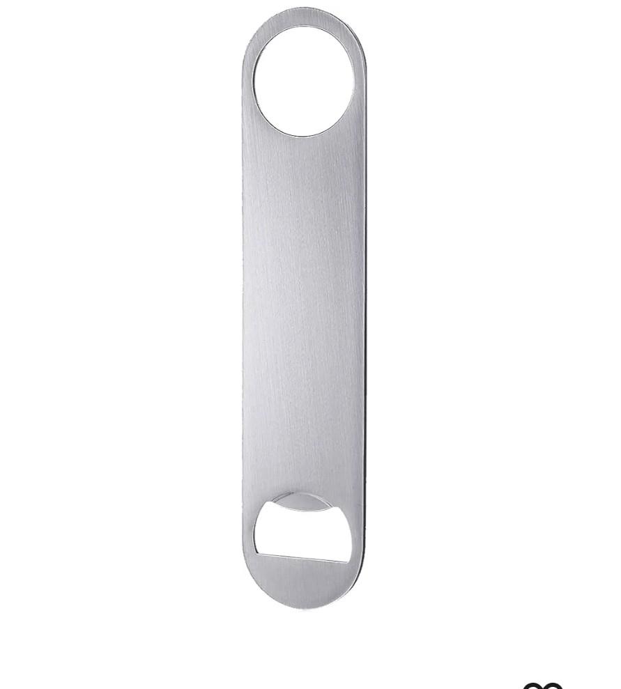 OGGI Bar Blade Bottle Opener Stainless Steel, Bartender Bottle Opener, Solid Bottle Cap Opener, Heavy Duty Beer Opener, 7" / 18cm