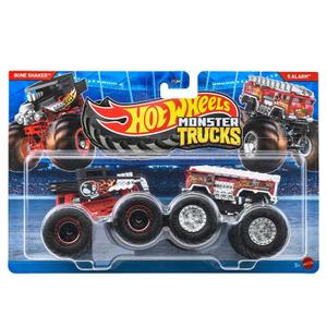 Hot Wheels Monster Trucks 2-Pack, Demolition Doubles Set of 2 Toy Vehicles in 1:64 Scale, for Kids & Collectors 