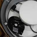 SYDACG 20" Farmhouse Rustic Ceiling Fan with Lights Low Profile, Black Flush Mount Ceiling Fan with Light Remote Control, Bladeless 6 Speeds for Bedroom, Living Room, Nursery