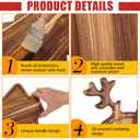 Umigy 2 Pcs Christmas Charcuterie Boards Christmas Tree Wooden Cutting Board with Handle Antler Acacia Wood Cute Cutting Board for Cheese Fruit Bread Salad Vegetables Snack Dessert