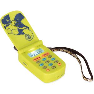 B. toys  Hellophone Lime  Interactive Pretend Toy Cellphone for Kids with Lights, Sounds, Tunes, Message Recording Function  Fun-Filled Educational Entertainment  10+ Months (Green)