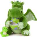 Tezituor 3-in-1 Large Dragon Stuffed Animal, 20 Inch Big Stuffed Dragon Plush with Baby and Egg Toy for Girls Boys, Cuddle Hugging Dino Plush Gift for Birthday Christmas