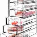 Clear Drawer Organizer, Transparent Plastic Storage Drawers, Hair Accessaries Organizer Case Display Stand, Acrylic Organizers for Organizing Eyeglass, Hair Ties, Accessories (Large - 6-Drawer)