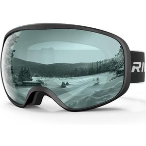 Ski Goggles Snowboard Goggles for Men Women Adults Youth,Over Glasses OTG/100% UV Protection/Anti-fog/Wide Vision (A14-white/Teal)