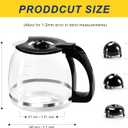 12-Cup Glass Coffee Carafe Replacement Pot Compatible with Mr Coffee, Black & Decker and 12 Cup Carafe Black with Close Handle, Replacement for PLD12, PLD12-RB, PLD12-NP