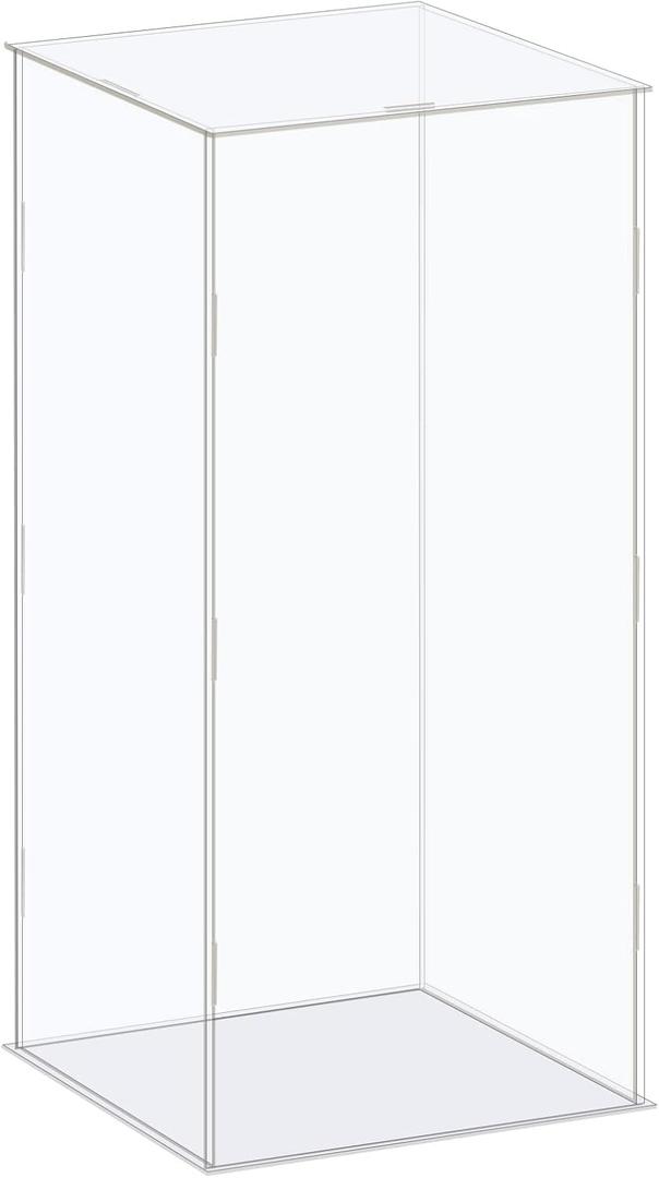MECCANIXITY Acrylic Display Case Box Clear Dustproof Protection Showcase 6.3x6.3x14.1 Inch for Collectibles Display