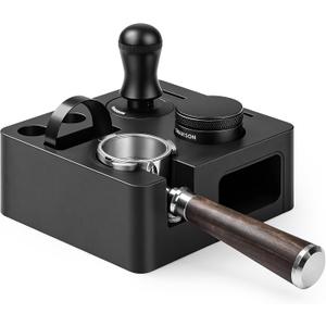 ShanSon Espresso Accessories Kit with Station,54mm Compact Espresso Tamper Set,Espresso Tamper, Distributor, Bottomless Portafilter, Dosing Funnel,Station
