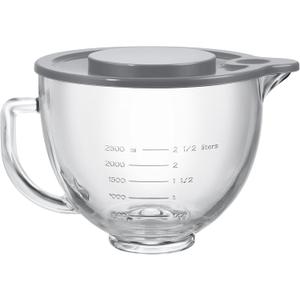 Stand Mixers Bowl for Kitchenaid 4.5 Quart and 5 Quart, Glass Mixing Bowl with Lid and Measurement Markings