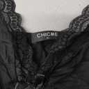 CHICME Women's Lace Trim Side Slit Modal Cami Sleep Dress Loungewear Cute Night Gowns for Women (X-Large, Black)