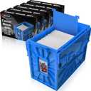 BCW Short Comic Book Bin | Holds 150 Comics | Stackable Plastic Storage | Acid-Free Organizer | Blue, 5 Pack
