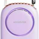 AOCOOLFAN Portable Neck Fan, Mini Small Personal Handheld Fan USB Rechargeable 3 Speed for Girls Boys Woman Eyelash Travel Home Office Outdoor (purple)