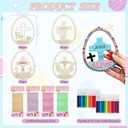 40 Pcs Easter Wooden Ornament Craft, DIY Wooden Eggs Ornaments Craft Kit for Kids Make Your Own Christian Religious Easter Egg Set with Pens and Gem Sticker Party Supplies