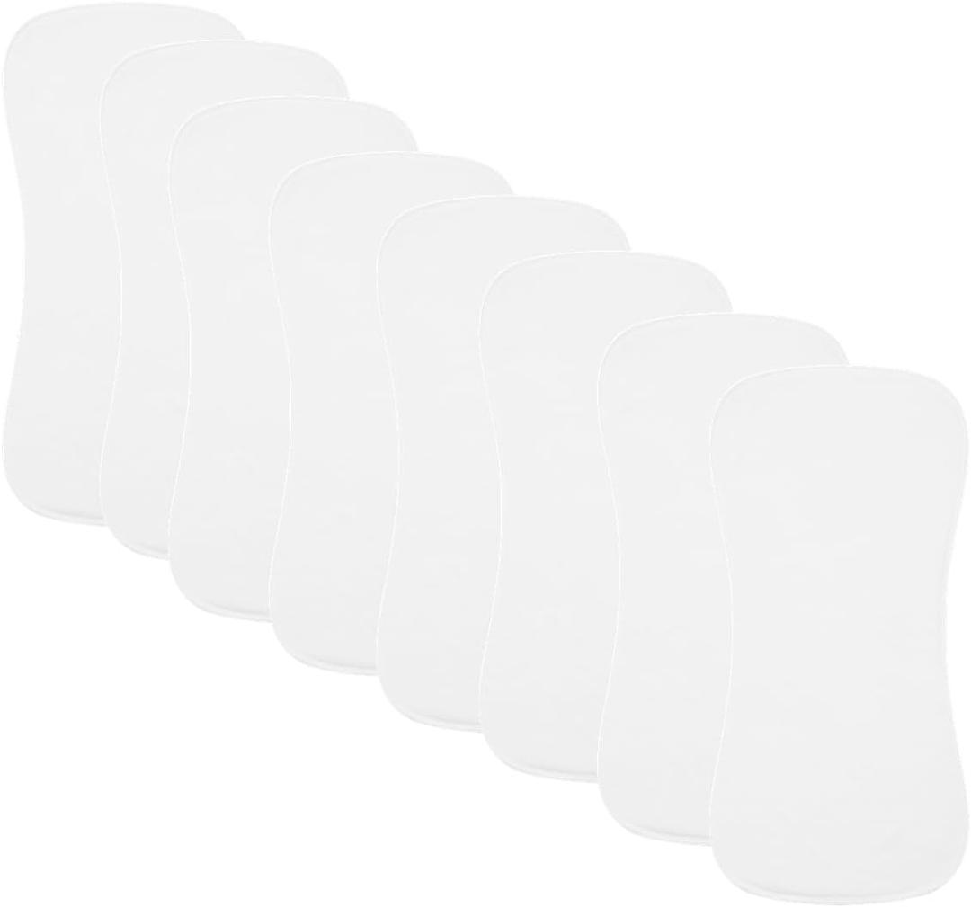 8 Pack Baby Burp Cloths, Unisex for Boys and Girls, Super Absorbent and Soft Towel,Solid Color (White)