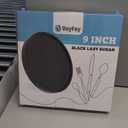 Turntable Vanity Tray 9 Inch for Perfume Candle, Bamboo Kitchen Sink Countertop Organizer for Keep Glass, Sponge and Soap Bathroom Countertop Organizer Black (9" x 9" x 1.5")