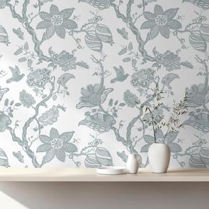 3 x Peel and Stick Wallpaper Floral Wall Paper Modern Contact Paper Boho Bedroom Bathroom Wallpaper Peel and Stick Blue and White Removable Self-Adhesive Wall Decor Vinyl Roll 17.3" x 118"