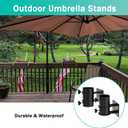 Heavy Duty Patio Umbrella Holder Flat Mount Umbrella Clamp Mount Bracket Stainless Steel Umbrella Deck Mount for Railing or Deck in Patio and Courtyard Fits Max OD 2"(2 Pcs, Black)