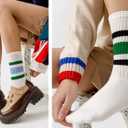 HUGSWEET Striped Retro Crew Breathable Cotton Soft Socks for Women Athletic Casual Thin Novelty Socks for Women or Men (5-9, Solid Color-01)