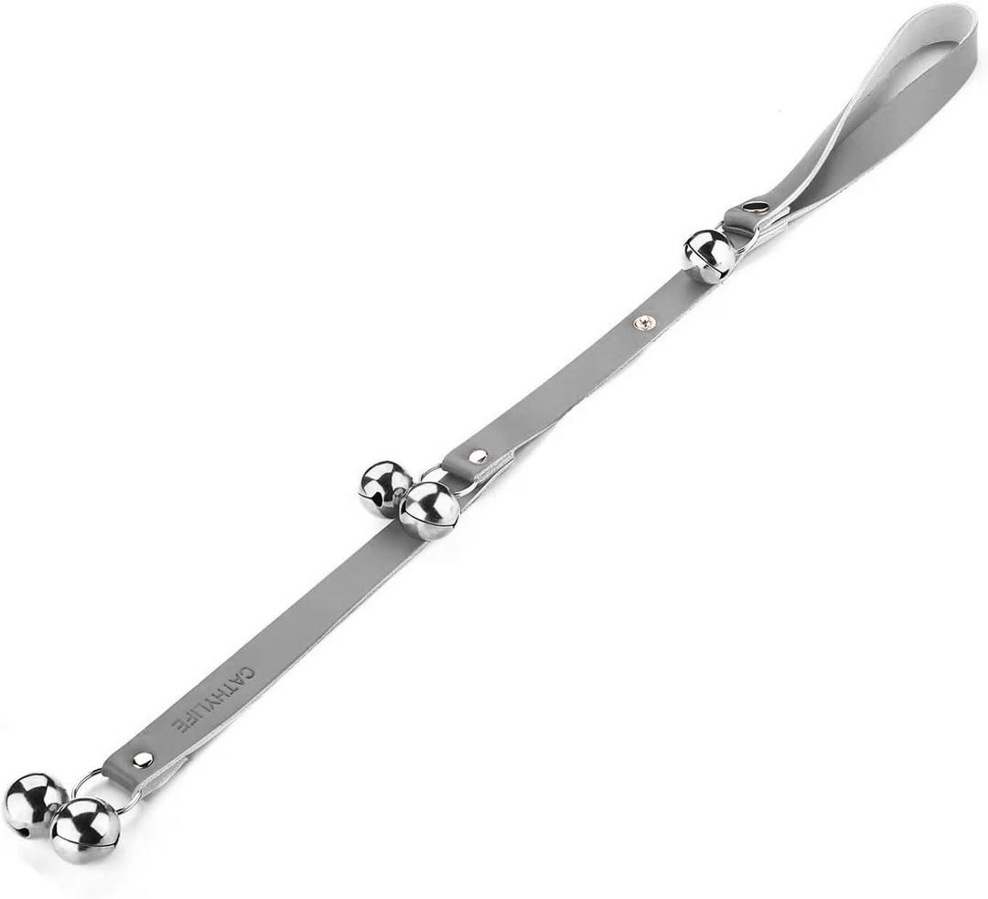 Leather Dog Doorbells for Door Knob, Adjustable Brass Potty Training Bells for Puppy to Go Outside, Easy Dog Door Bell for Potty Training