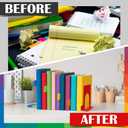 5 Set Metal Book Ends for Shelves Rainbow Book Shelf Dividers Library Shelf Marker Bookends Stopper Colorful Office Stand Holder for Heavy Books Desk Home Movies Kitchen Cds