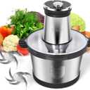 16 cup steel bowl 850W Electric Food Processor,LED timer. 3-Tiered 6 Cutting Edges blade for mincing, chopping,Ideal as meat grinder,fresh vegetables chopper,pet food process in kitchen.