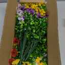 Der Rose 12 Bundles Artificial Daisy Fake Flowers for Outdoors, UV Resistant Colorful Silk Faux Flowers for Spring Home Porch Garden Decor