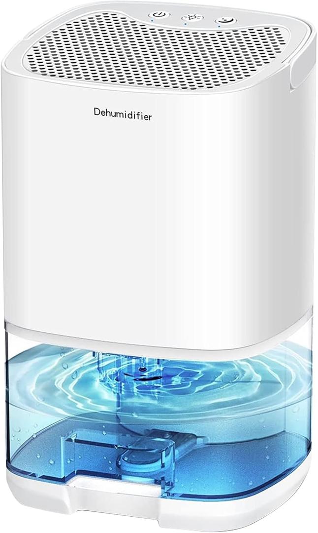 Dehumidifiers for Home 35OZ Small Dehumidifier for Bedroom 2500 Cubic Feet(350sq ft) with 7 LED Lights, Ultra Quiet & Auto Shut off Dehumidifier for Bathroom Basement Closet Garage (White)