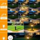 360 Motion Sensor Outdoor Post Lights, 4 Lighting Modes Lamp Post Light Fixture Dusk to Dawn, Waterproof Aluminum Black Pole Light Post Outdoor Lighting for Outside Garden Fence Yard,Hard Wired Black, 14.2-Inch-1 Pack-Motion Sensor
