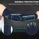 HOPEFORTH 2PCS Padded Elbow Forearm Sleeves Compression Arm Protective Support M