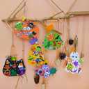 Winlyn 36 Sets Halloween Craft Kits Fall Crafts DIY Pumpkin Bat Black Cat Ghost Candy Corn Frankenstein Ornaments Art Crafts Sets Foam Stickers for Kids Classroom Activities Halloween Party Treats