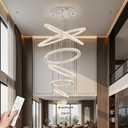 7-Ring Crystal LED Chandelier, Dimmable Pendant Light with Remote
3000-6500K, Adjustable Height up to 118", K9 Crystal & Stainless Steel for Foyer, Staircase & High Ceilings