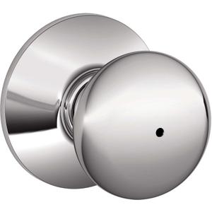 Schlage F40 PLY 625 Plymouth Door Knob, Bed & Bath Privacy Lock, Bright Chrome
