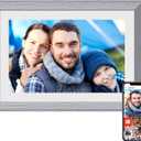 FRAMEO Digital Picture Frame WiFi 10.1 inch IPS Touch Screen HD Display,16GB Storage, Auto-Rotate,Easy Setup to Share Photos or Videos via Frameo APP (High-grade grey)