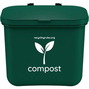 Small Green Compost Bin Container for Hanging on Kitchen Trash Container (Qty 1 Compost)