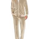 COOFANDY Velvet Track Suit for Men Long Sleeve Jacket Suits 2 Piece Zipper Party Wedding Sweatsuits Pants Sets XL