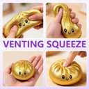 Glitter Dumpling Squishy,Dumpling Squishy Mystery Box,Squeeze for Stress Relief (Blue)