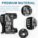 Headlights for 2017-2019 Ford F250 F350 F450 F550 Super Duty Halogen Headlamps Clear Reflector Black Housing 2PC Front Left Right 2018